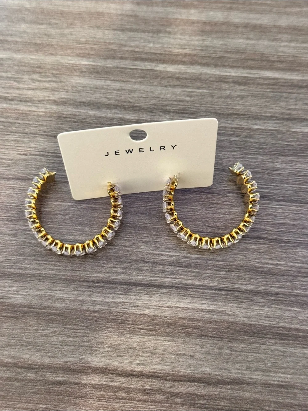 Crystal Marquise Gold Hoop Earrings